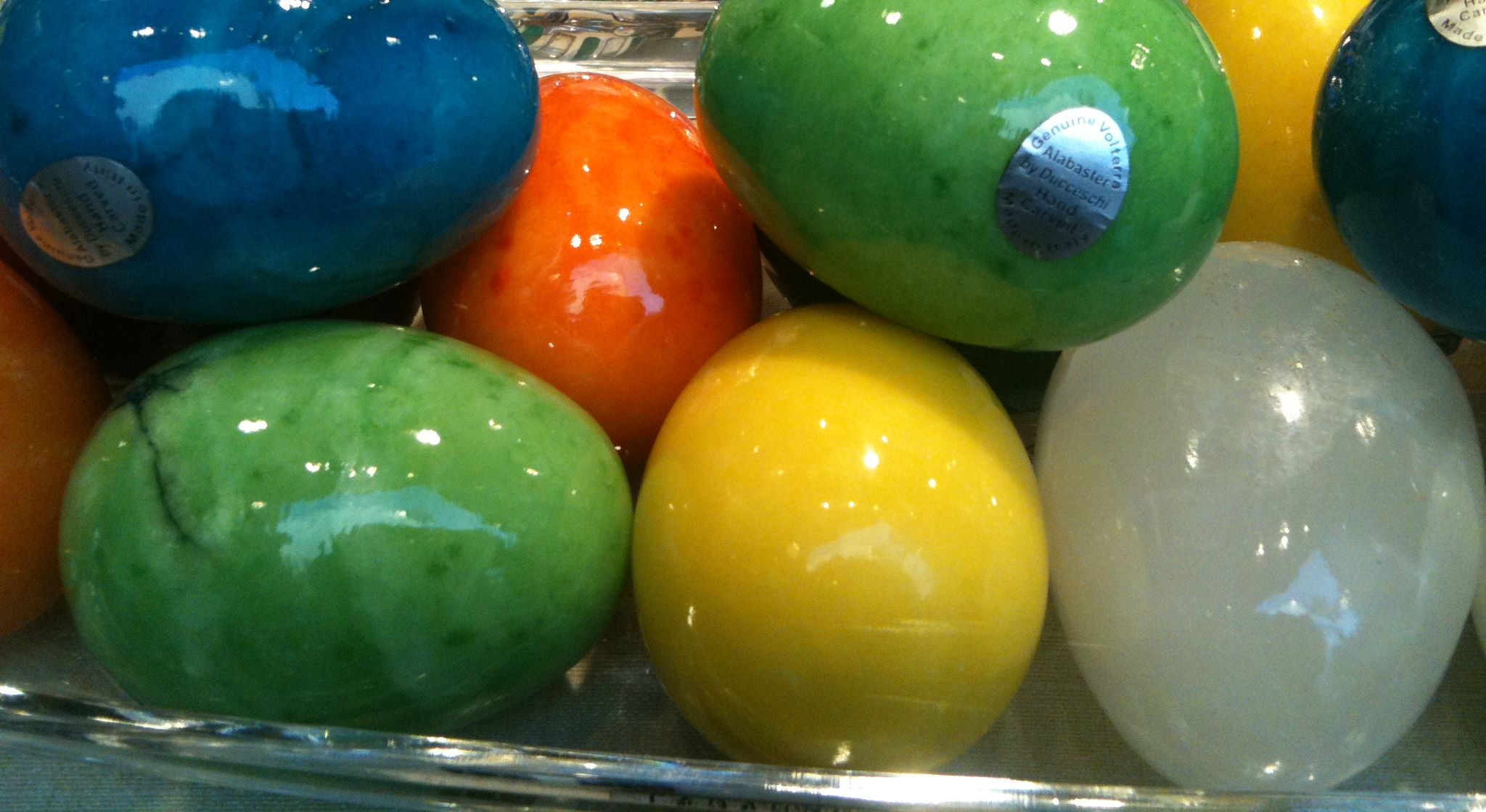 Italian Alabaster Easter eggs from Volterra