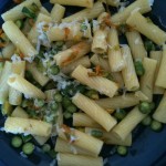 Italian traditional food: Pasta with Zucchini blossoms