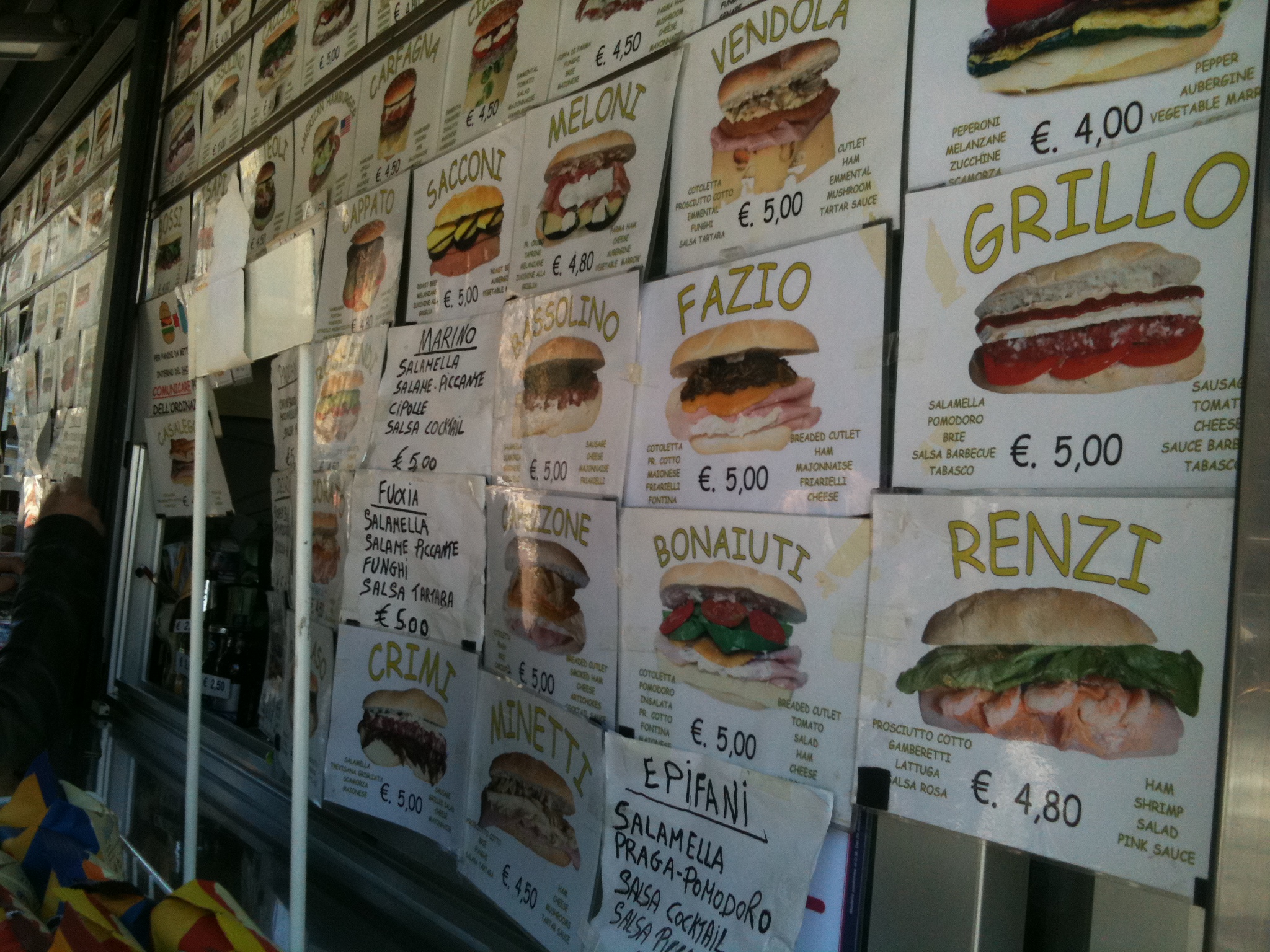 Italian food: politician sandwich Milano