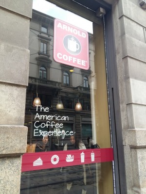 American coffee in Milan, Italy