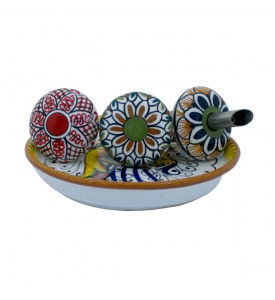 italian food Wine and Oil set - ceramics from Deruta